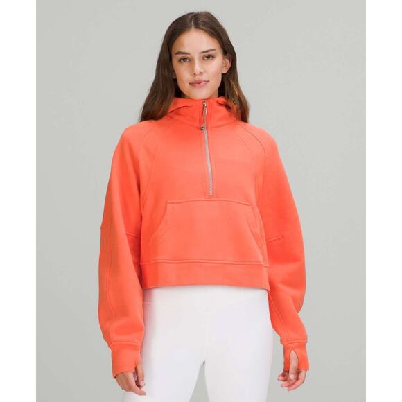 lululemon athletica Tops - lululemon warm coral 1/2 zip scuba hoodie - size XS/S